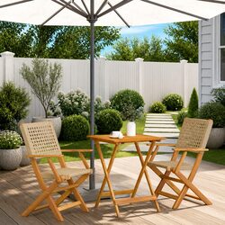 3-Piece Beige Bistro Set for Outdoor Spaces
