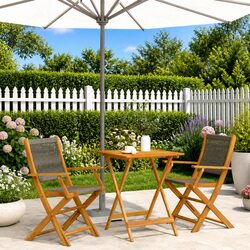 Grey 3 Piece Bistro Set - Durable Outdoor Furniture