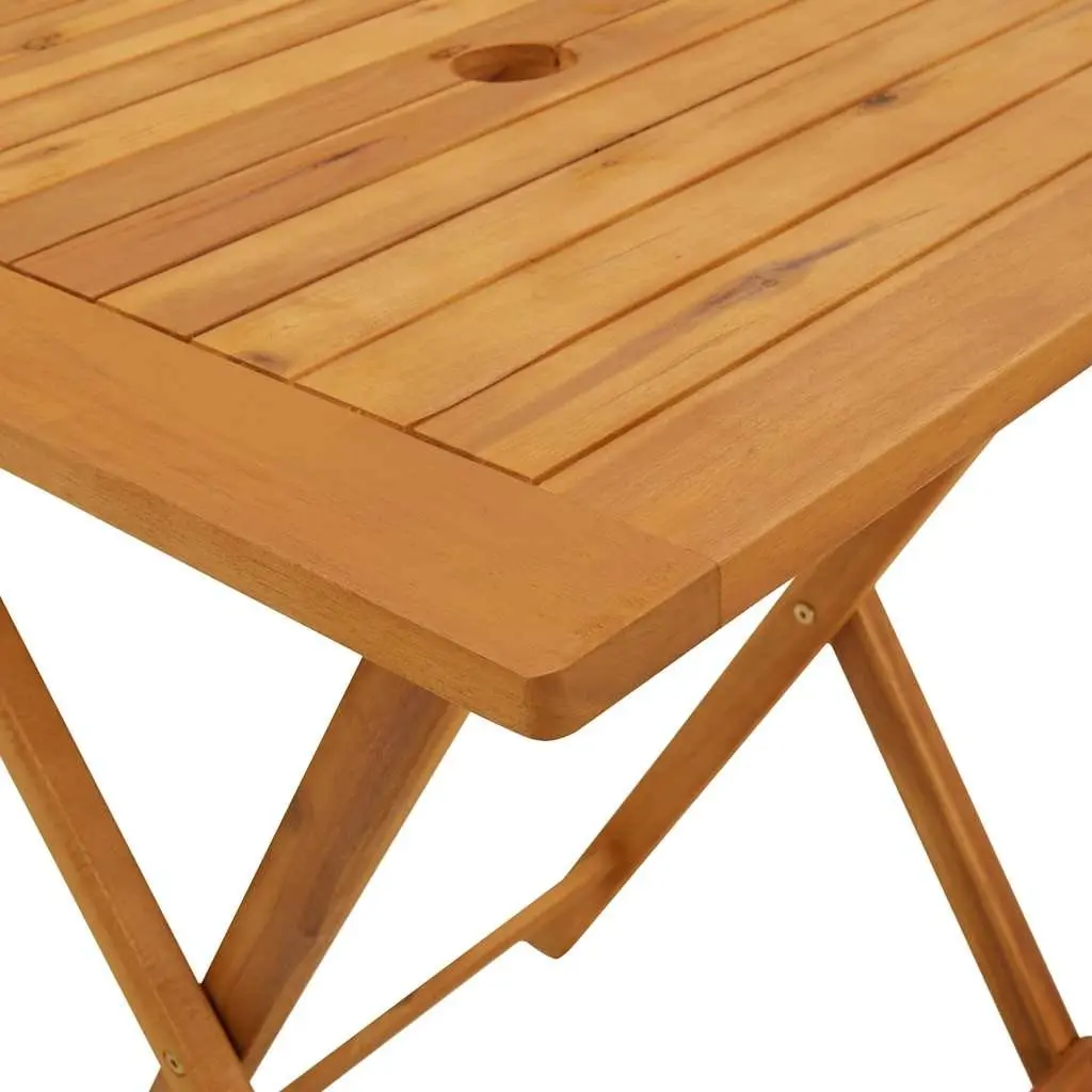 3 Piece Bistro Set Solid Acacia Wood Folding Table Chairs Beige
