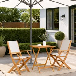 Durable 3 Piece Folding Bistro Set for Outdoor Use