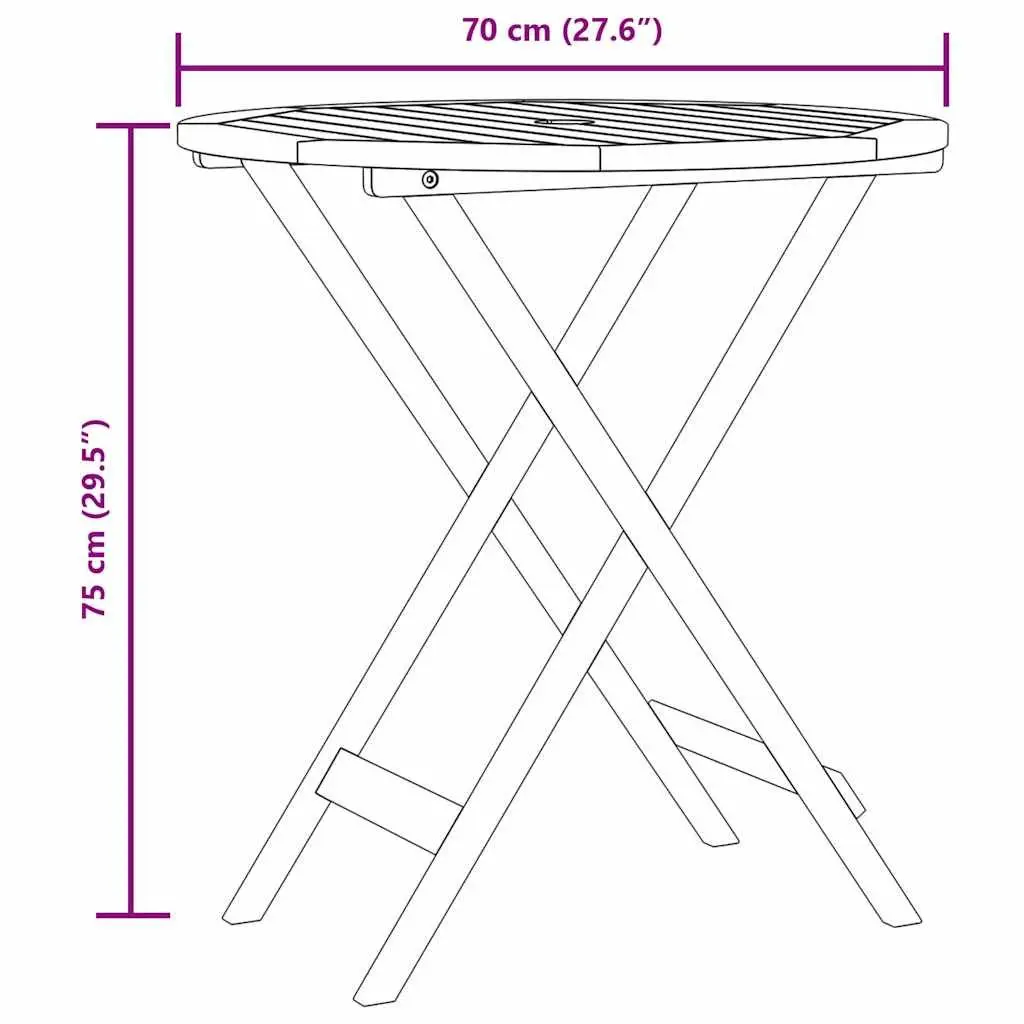 Black 3-Piece Bistro Set for Outdoors with Foldable Chairs