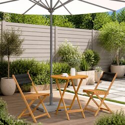 Elegant 3 Piece Outdoor Bistro Set with Black Finish