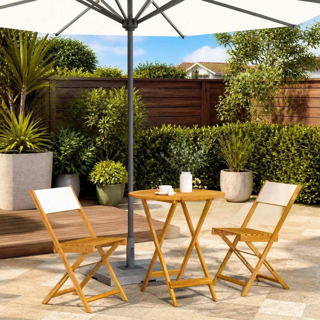 White 3 Piece Bistro Set for Outdoor Spaces
