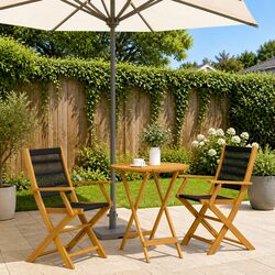 Durable 3 Piece Black Bistro Set for Outdoor Enjoyment