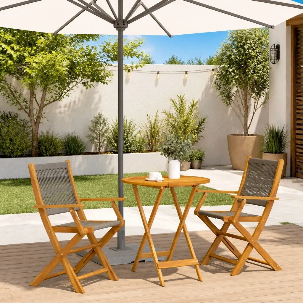 Grey 3 Piece Bistro Set for Outdoor Spaces