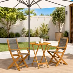 Sturdy Grey 3 Piece Bistro Set for Outdoor Spaces