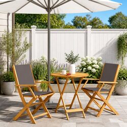 Durable 3 Piece Bistro Set in Anthracite for Outdoors