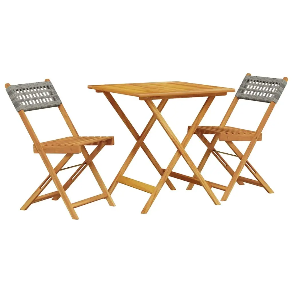 Grey 3 Piece Bistro Set for Outdoor Enjoyment