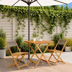 Durable 3 Piece Bistro Set in Grey for Outdoor Spaces