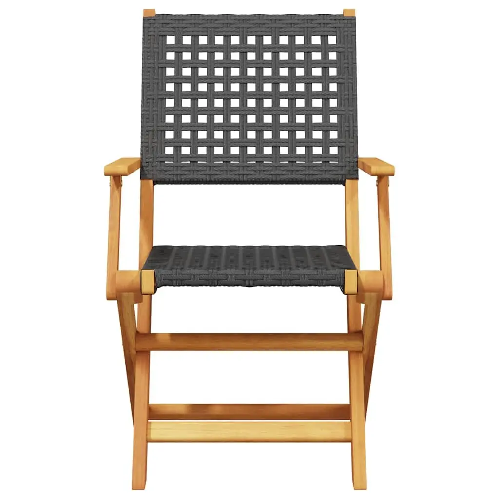 3 Piece Black Bistro Set for Outdoor Use