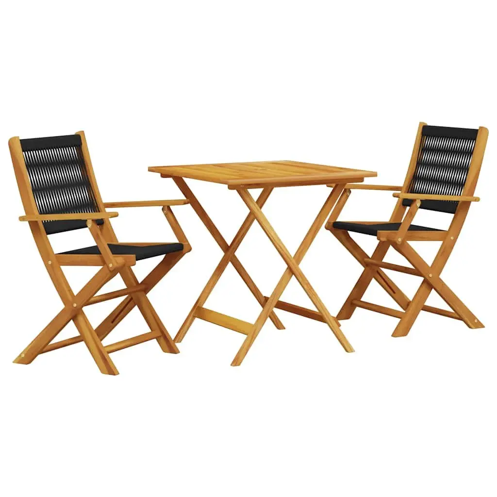 Black Foldable Bistro Set for Outdoor Dining