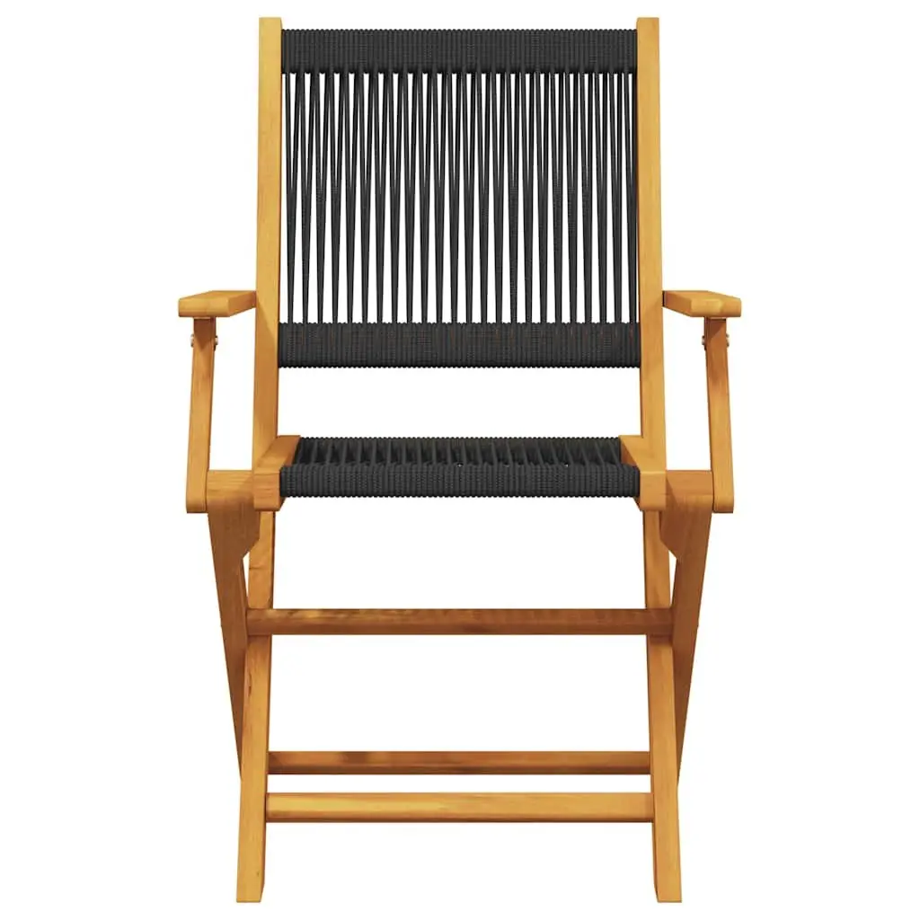 Black Foldable Bistro Set for Outdoor Dining