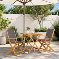 Premium Outdoor Bistro Set with Foldable Acacia Chairs