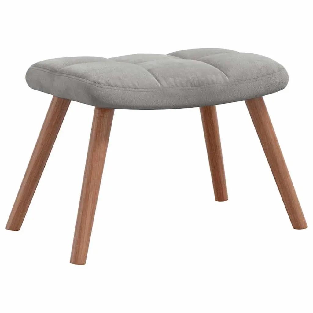 Grey Velvet Rocking Chair with Stool
