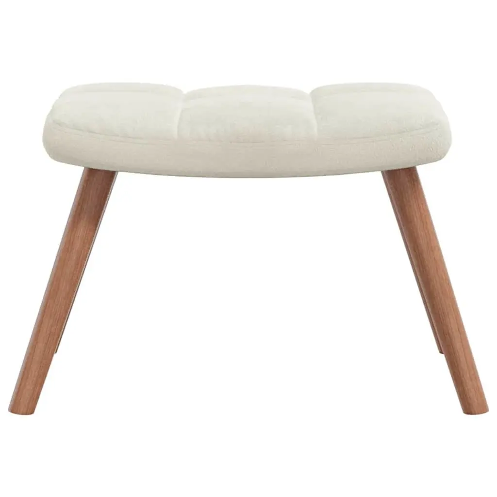 Rocking Chair Velvet Cream White with Stool