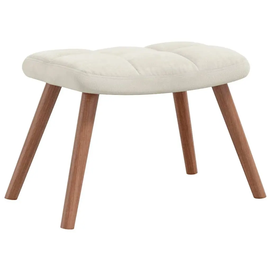Rocking Chair Velvet Cream White with Stool