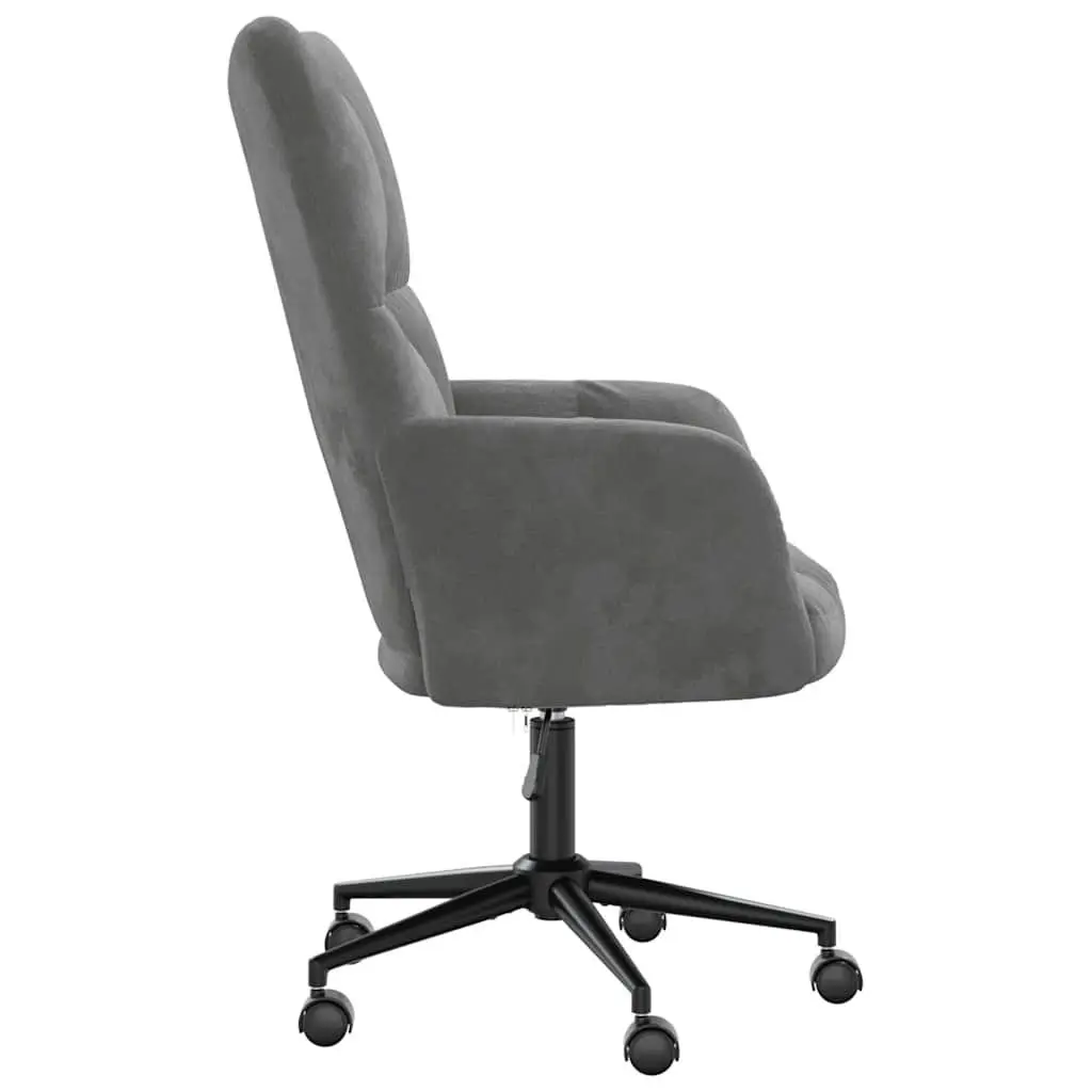 Grey Velvet Swivel Chair with Adjustable Height