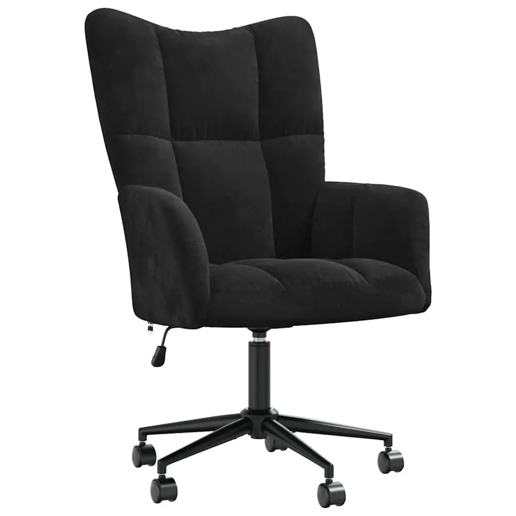 Black Velvet Adjustable Height Swivel Chair