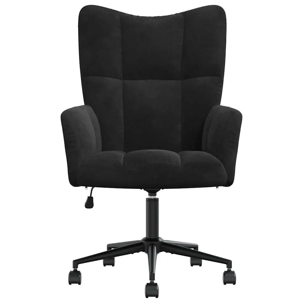 Black Velvet Adjustable Height Swivel Chair