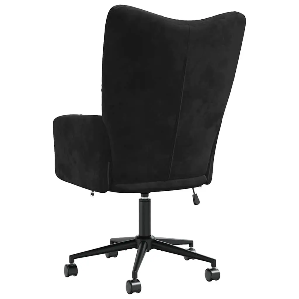 Black Velvet Adjustable Height Swivel Chair