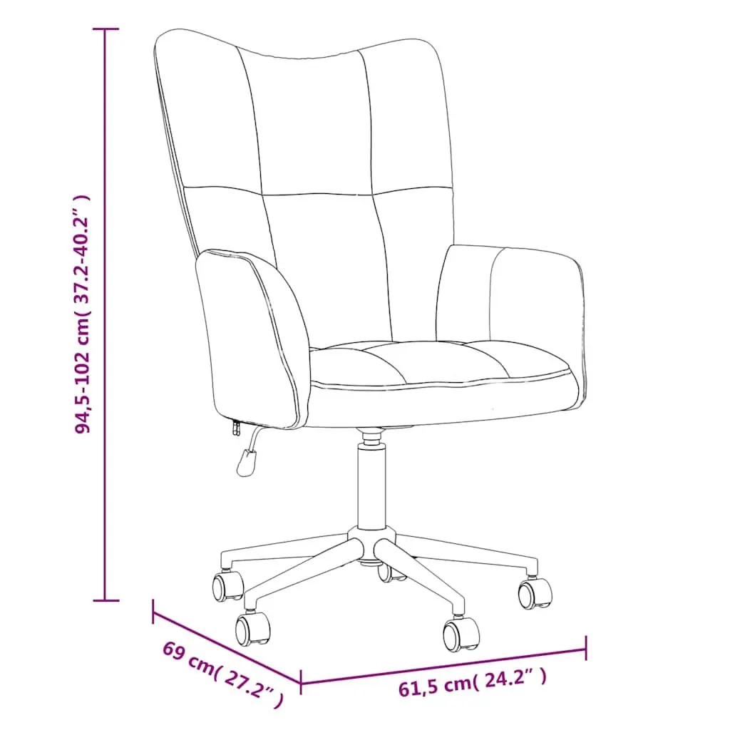 Black Velvet Adjustable Height Swivel Chair