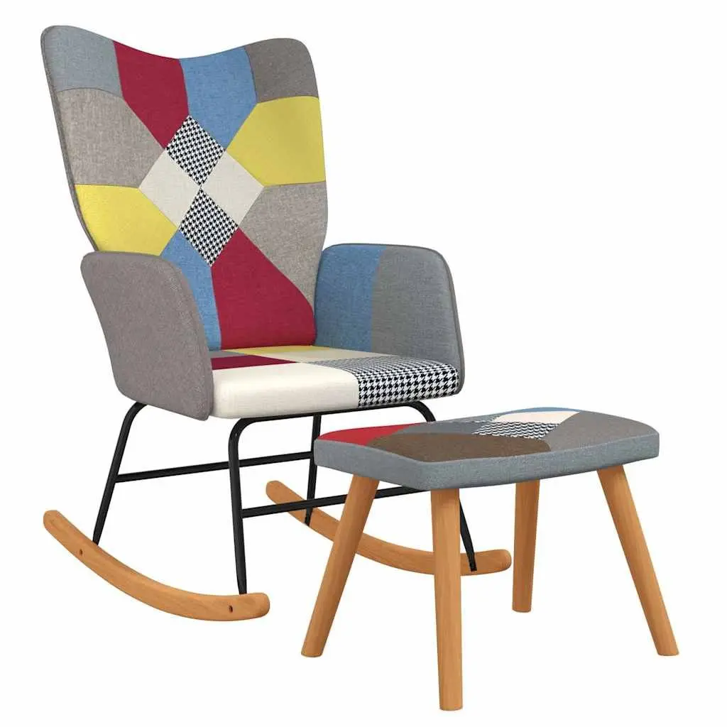 Rocking Chair with Matching Stool in Multicolour