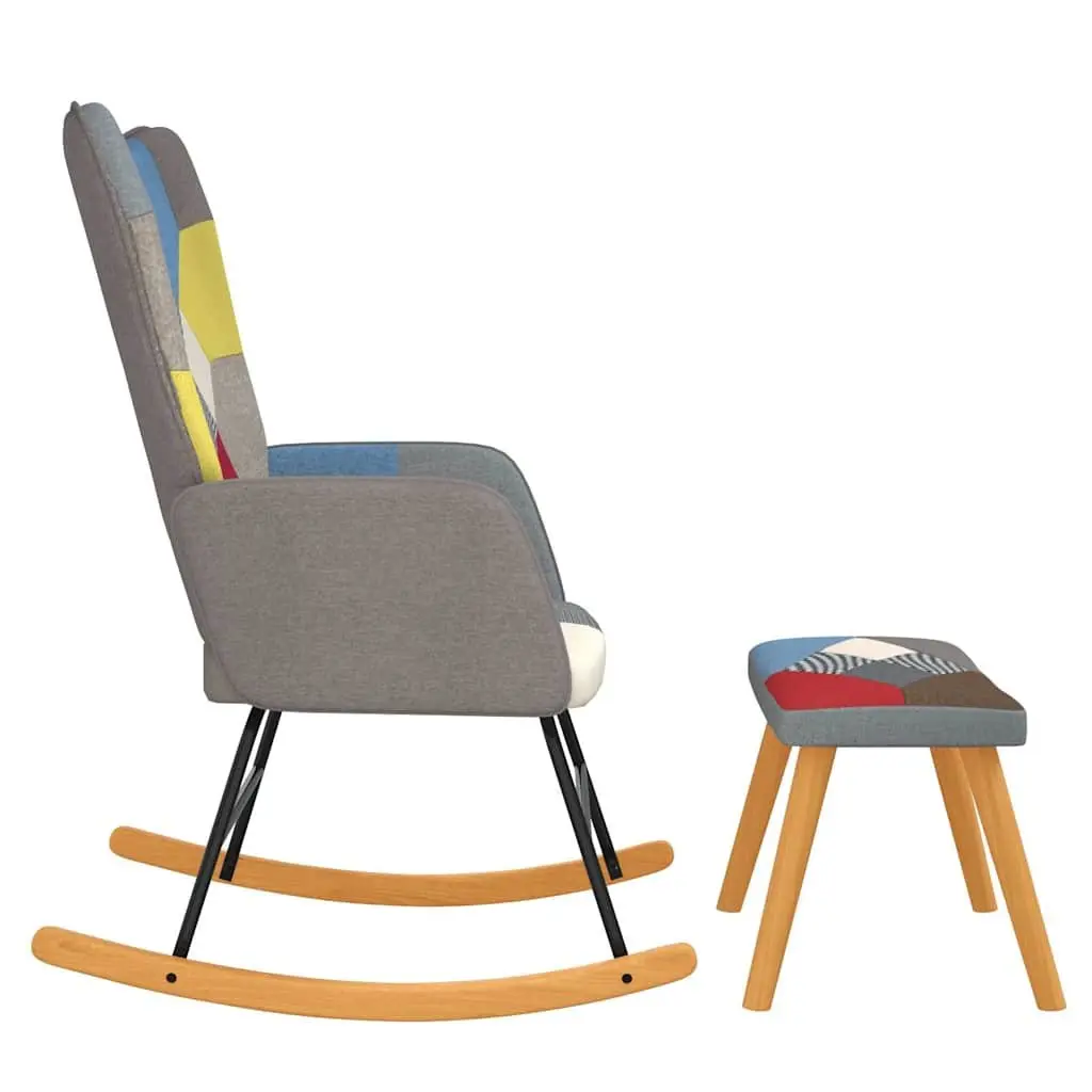 Rocking Chair with Matching Stool in Multicolour