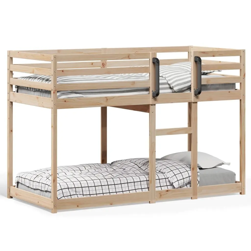 Solid Pine Wood Bunk Bed 90x190 cm with Guardrails