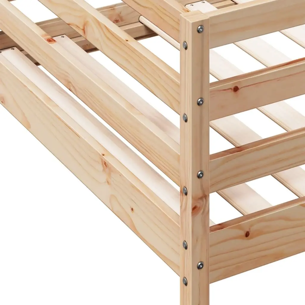 Solid Pine Wood Bunk Bed 90x190 cm with Guardrails