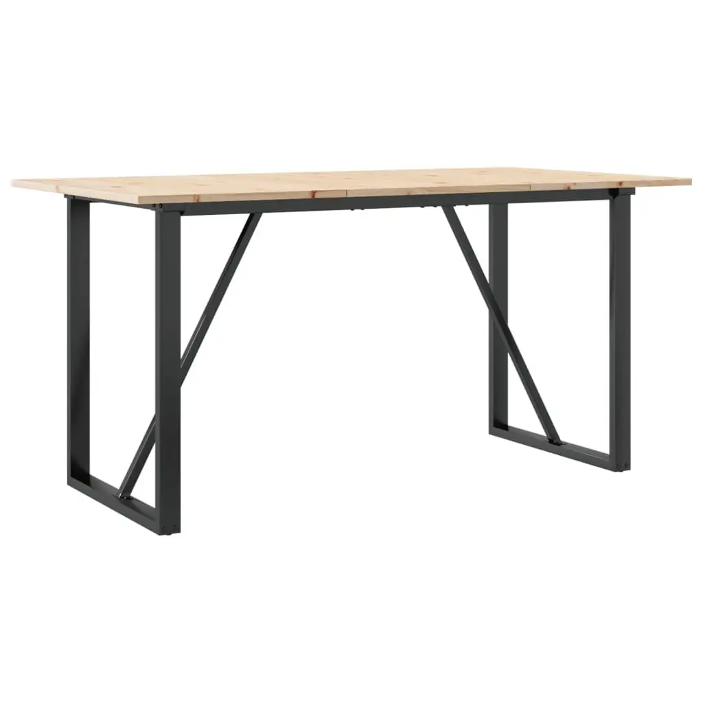 O-Frame Dining Table 140x80x75 cm Pine Steel