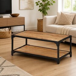 Sturdy Solid Acacia Wood Coffee Table 90x45x35cm Brown