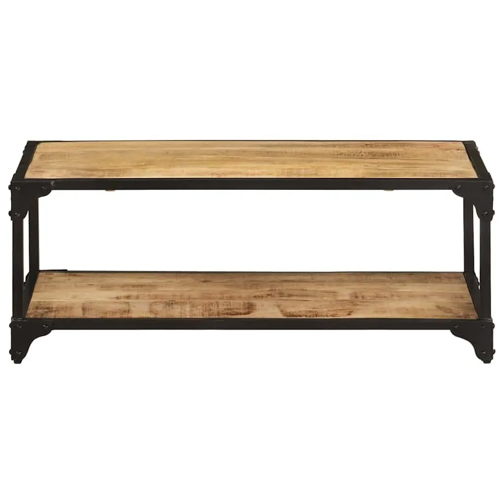 Solid Mango Wood Coffee Table with Iron Frame 90x45x35cm