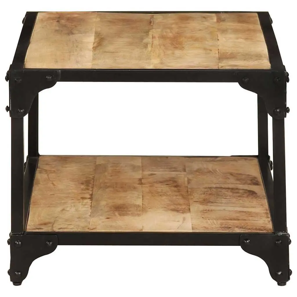 Solid Mango Wood Coffee Table with Iron Frame 90x45x35cm