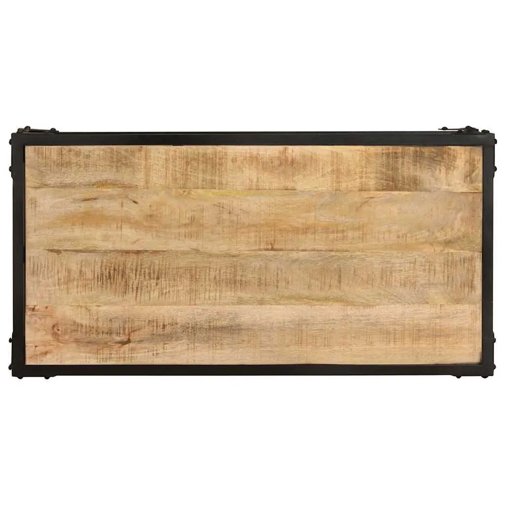 Solid Mango Wood Coffee Table with Iron Frame 90x45x35cm
