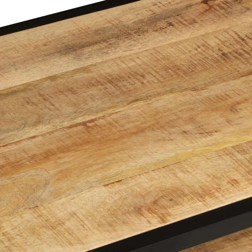 Solid Mango Wood Coffee Table with Iron Frame 90x45x35cm