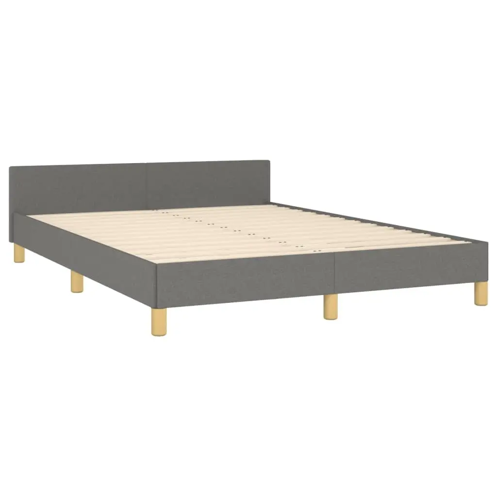 Double Bed Frame Fabric Grey 137x187 cm