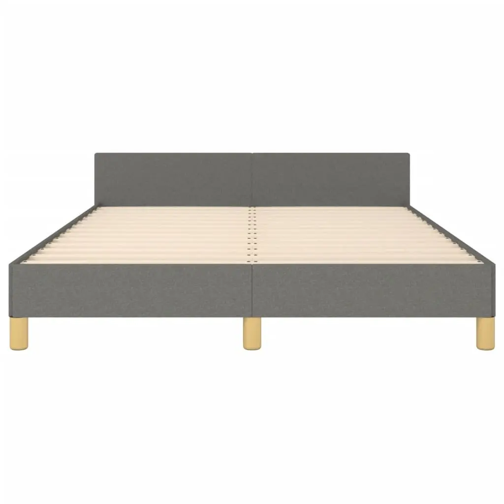 Double Bed Frame Fabric Grey 137x187 cm