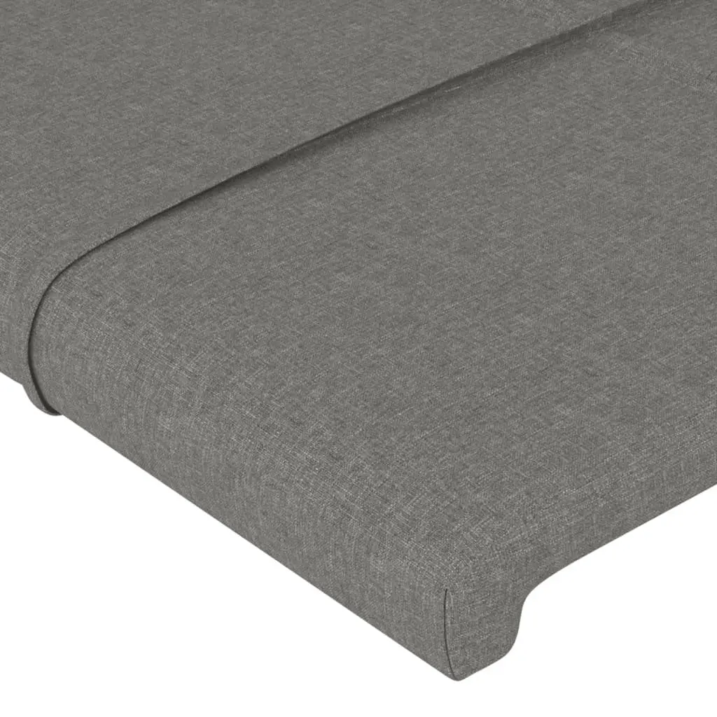 Grey Fabric Double Bed Frame with Adjustable Headboard