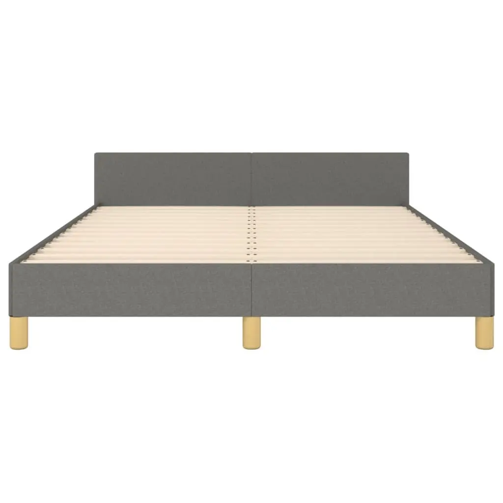 Double Bed Frame Fabric 137x187cm Grey