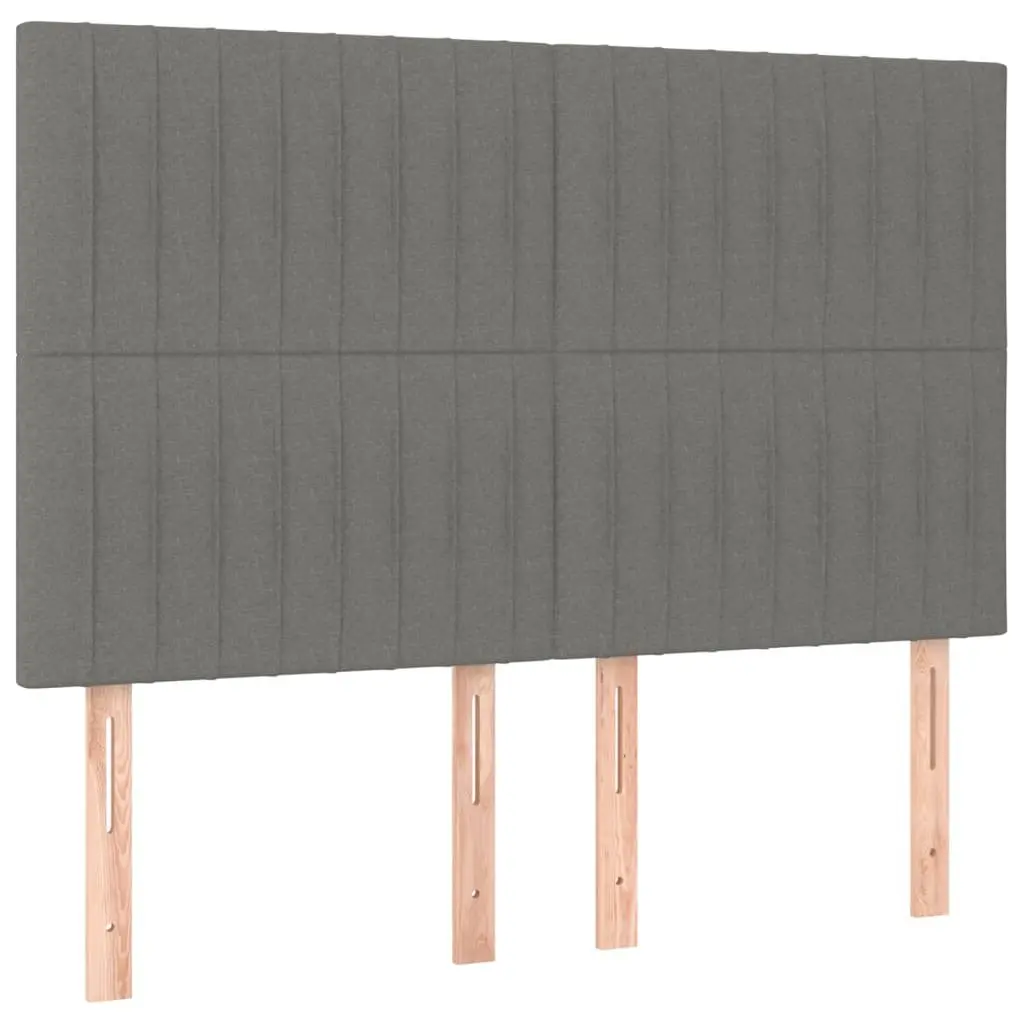 Grey Fabric Double Bed Frame with Adjustable Headboard