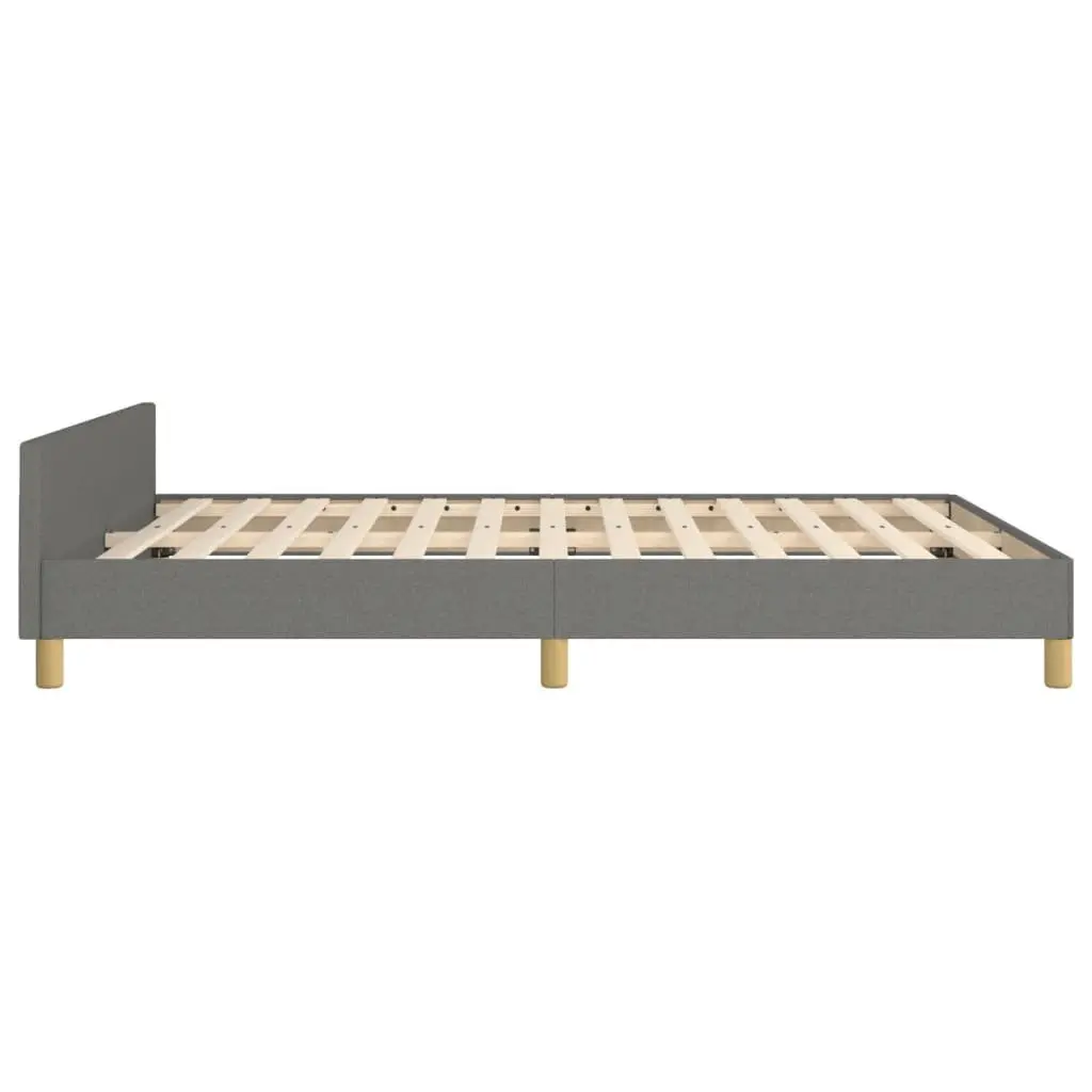 Grey Fabric Double Bed Frame with Adjustable Headboard