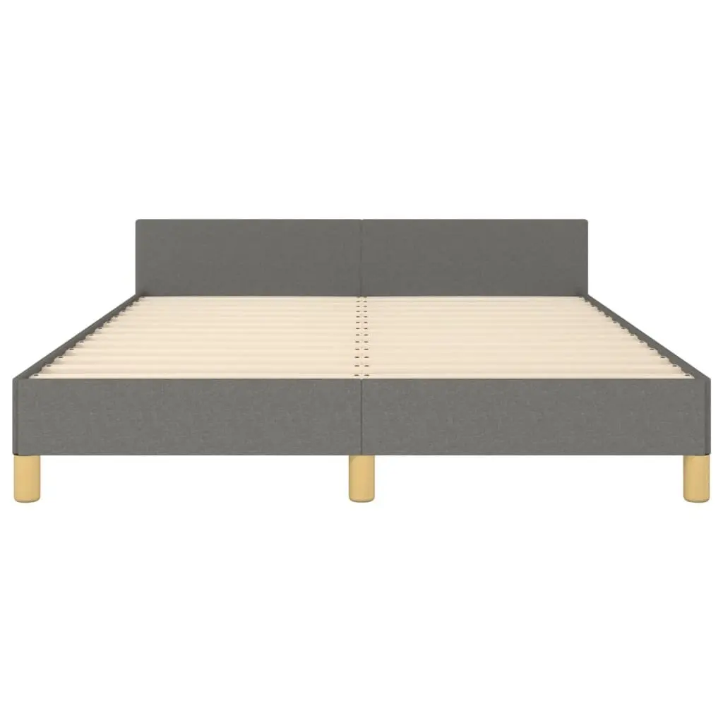 Double Bed Frame Fabric Grey 137x187cm