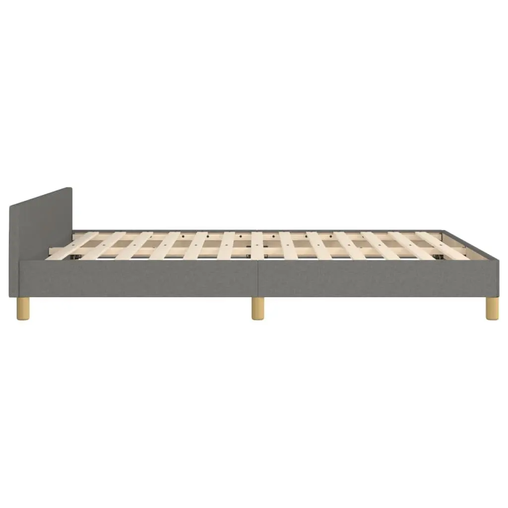 Double Bed Frame Fabric Grey 137x187cm