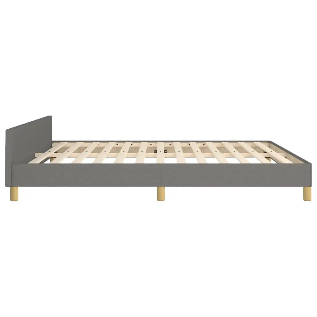 Grey Fabric Queen Bed Frame with Adjustable Headboard