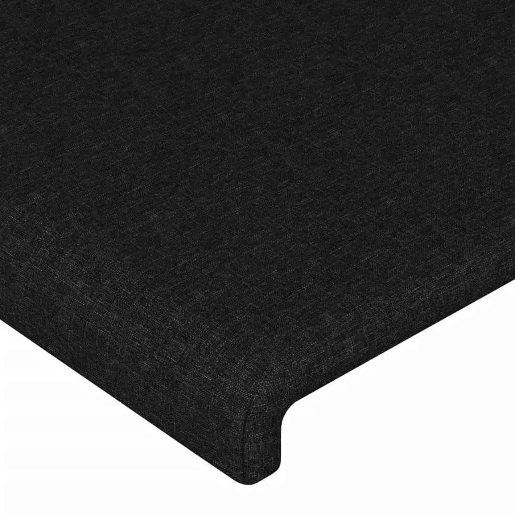 Black Fabric Queen Bed Frame with Adjustable Headboard