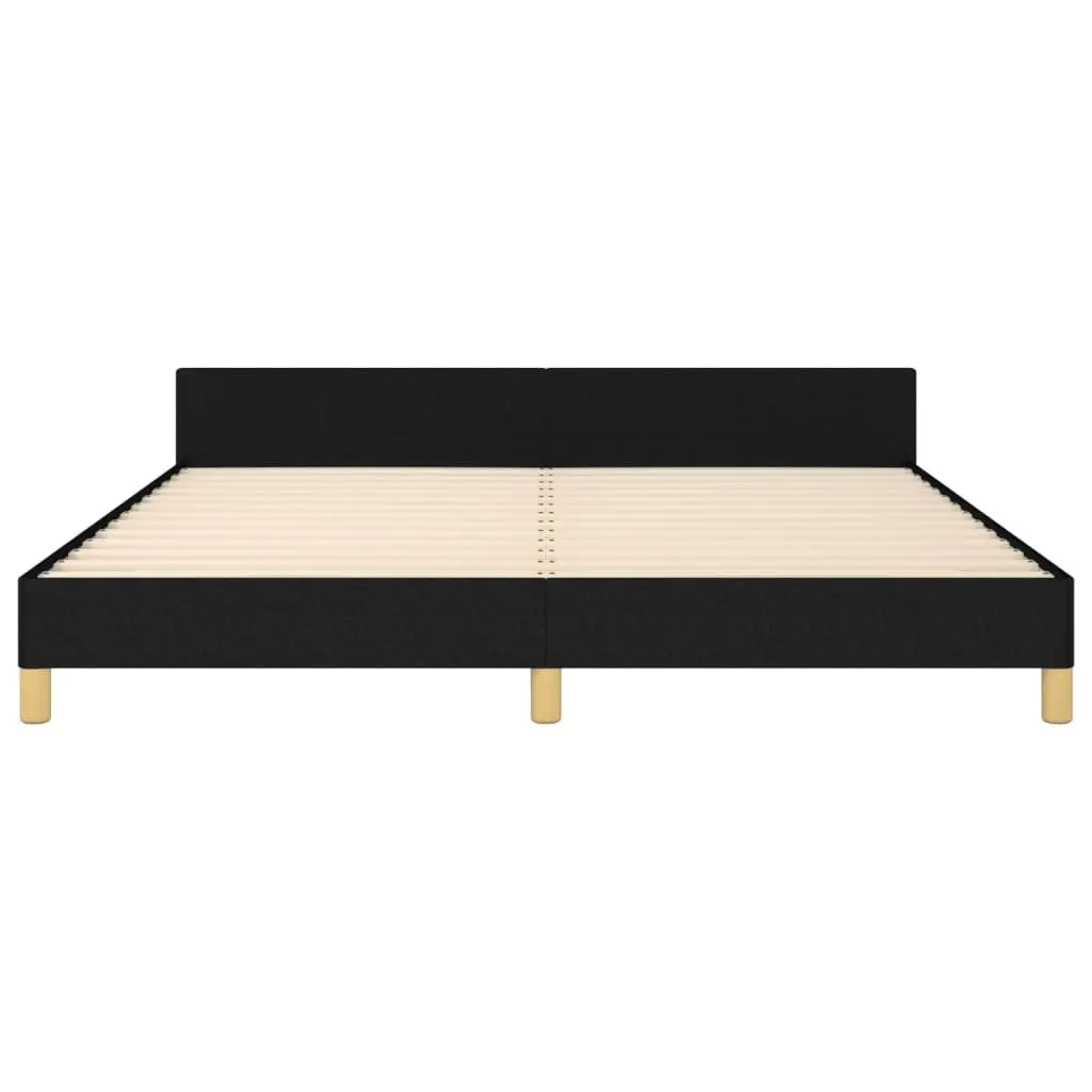 Queen Bed Frame with Black Fabric Headboard 152x203 cm