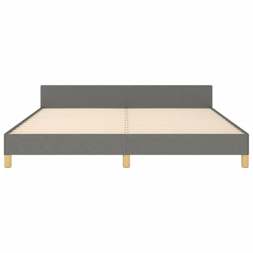 Grey Fabric Queen Bed Frame with Padded Headboard 152x203cm