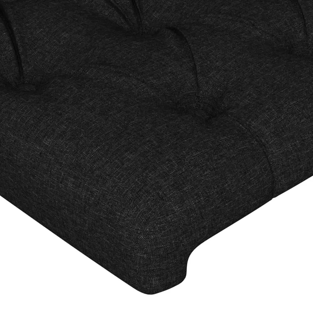 Black Fabric Queen Bed Frame with Adjustable Headboard