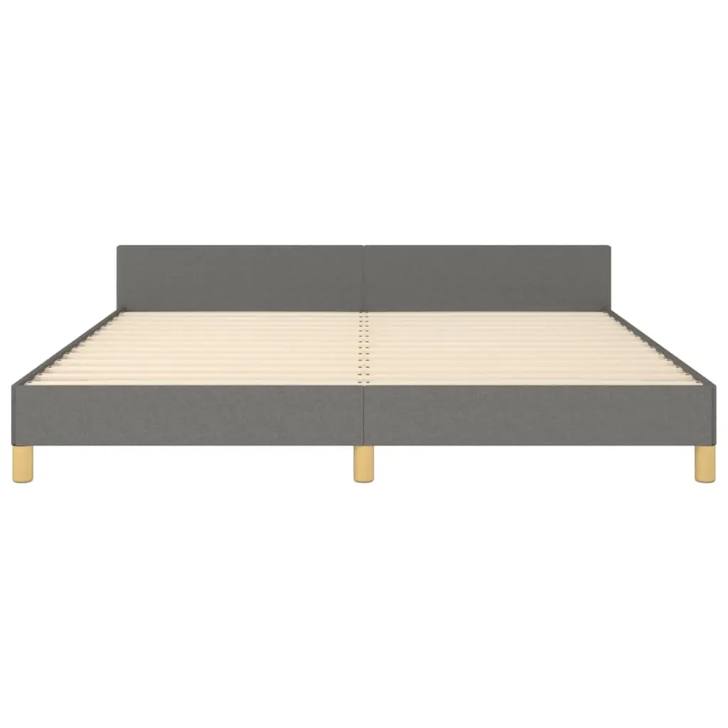 Grey Fabric Headboard Queen Bed Frame 152x203cm