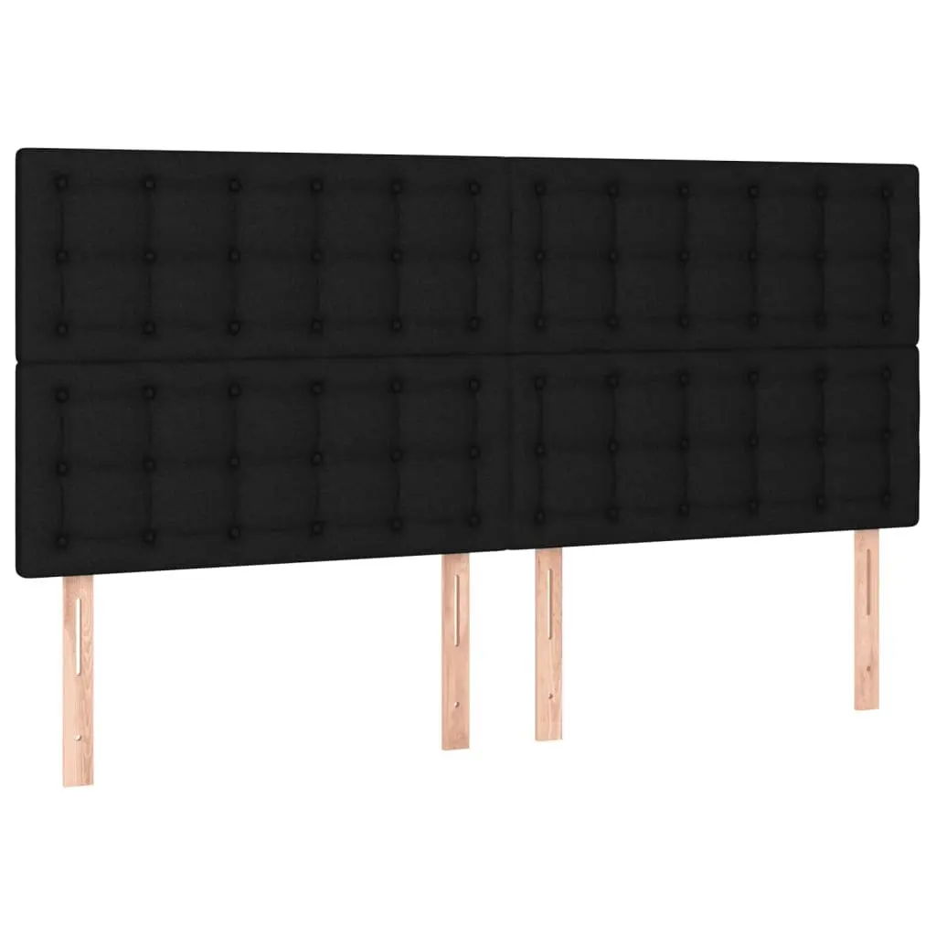 Queen Bed Frame with Black Fabric Headboard